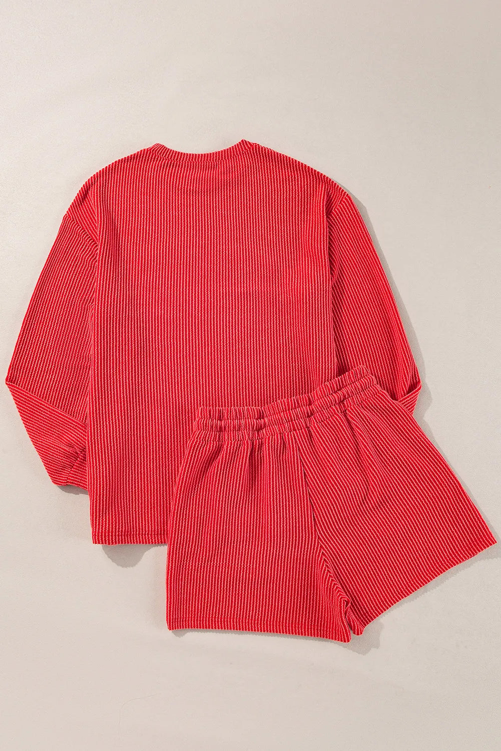 MERRY Round Neck Long Sleeve Top and Shorts Lounge Set (Copy)