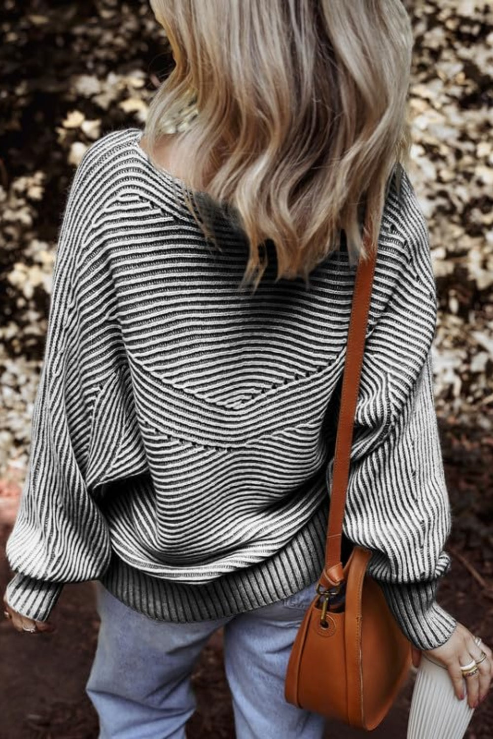 Striped Round Neck Long Sleeve Top