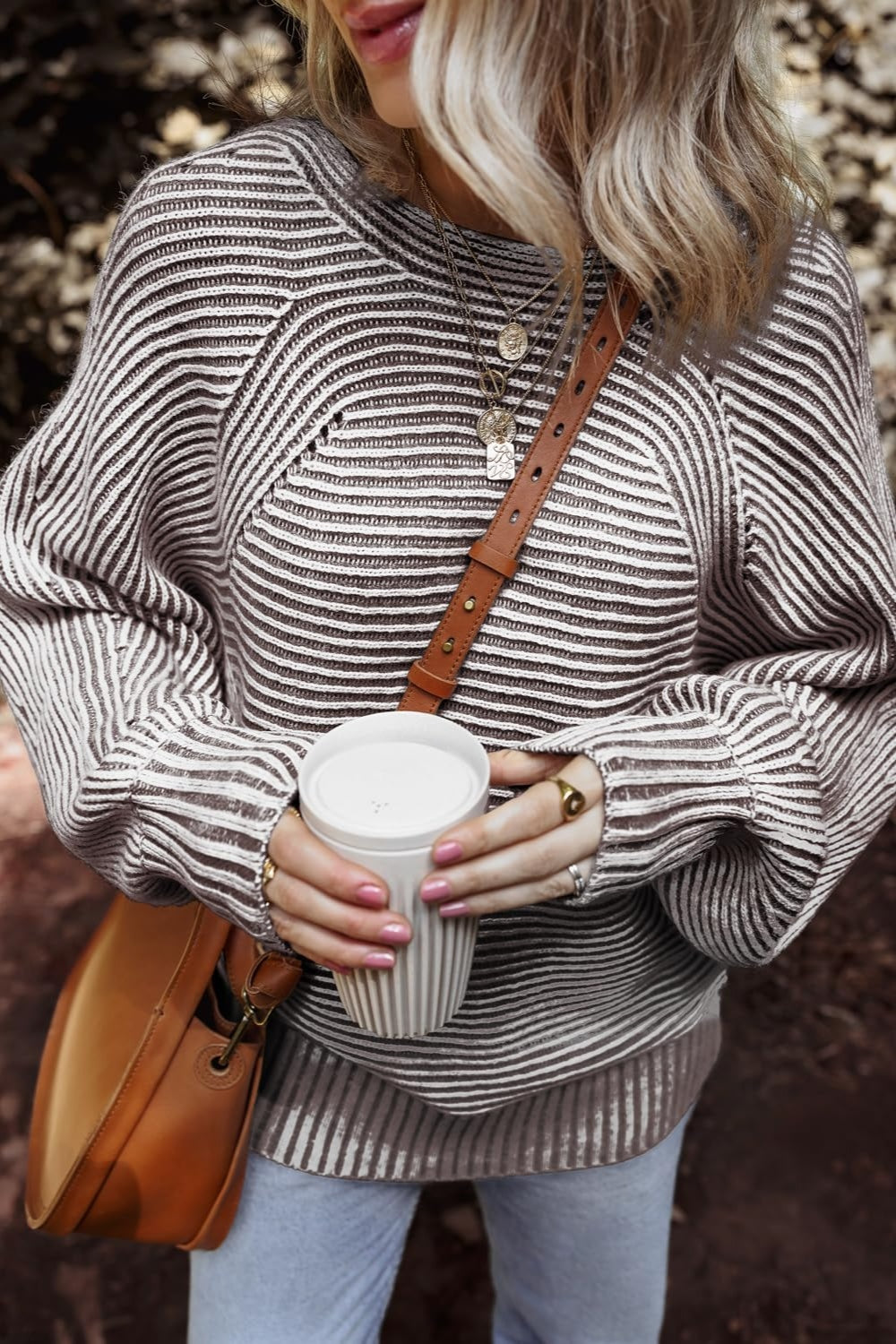 Striped Round Neck Long Sleeve Top