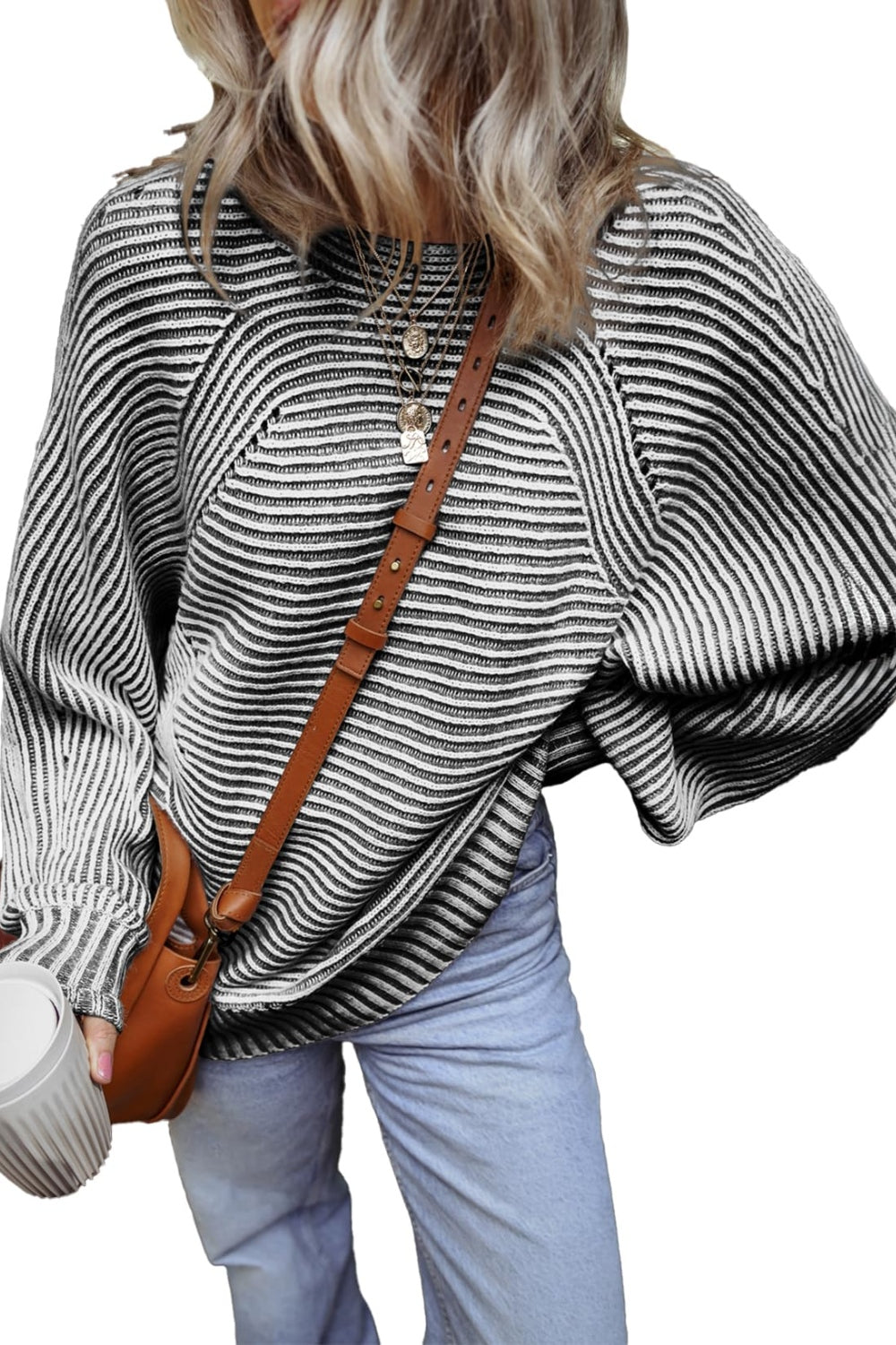 Striped Round Neck Long Sleeve Top