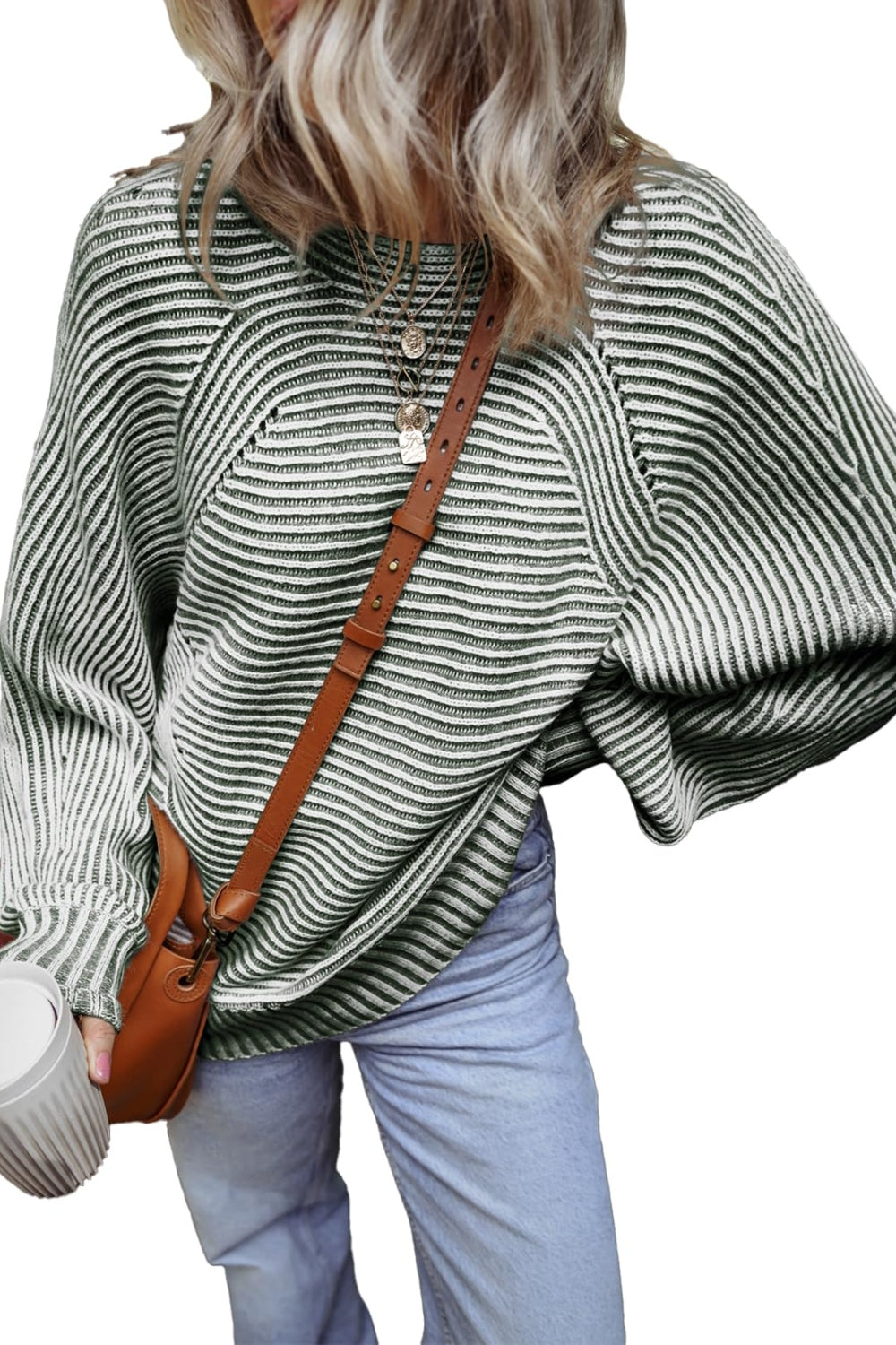 Striped Round Neck Long Sleeve Top