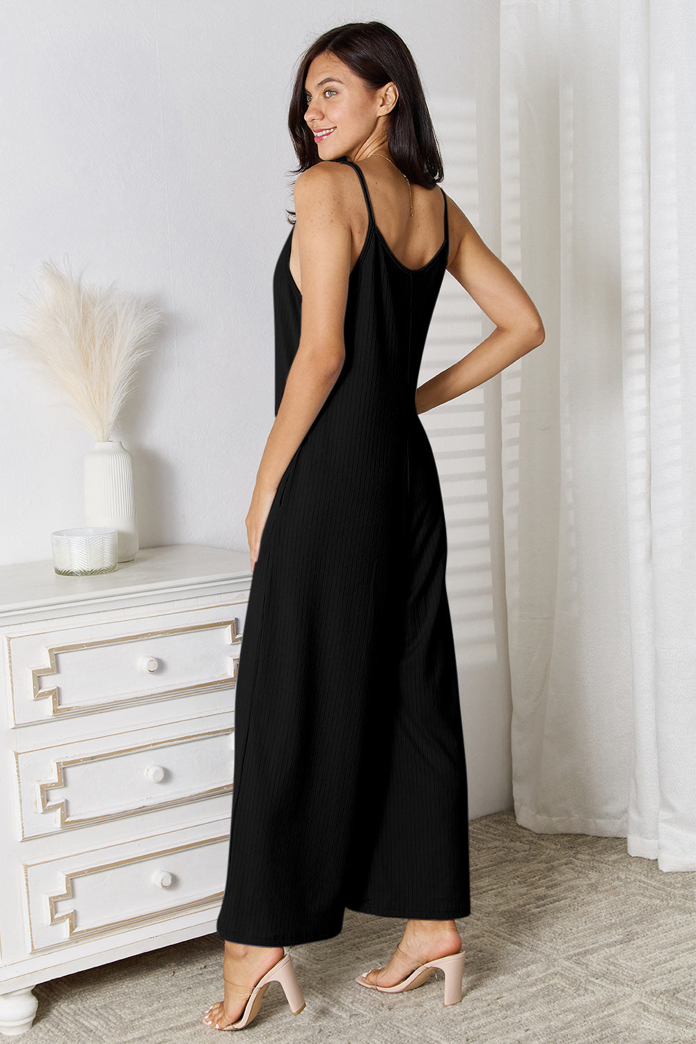 Full Size Spaghetti Strap V-Neck Jumpsuit