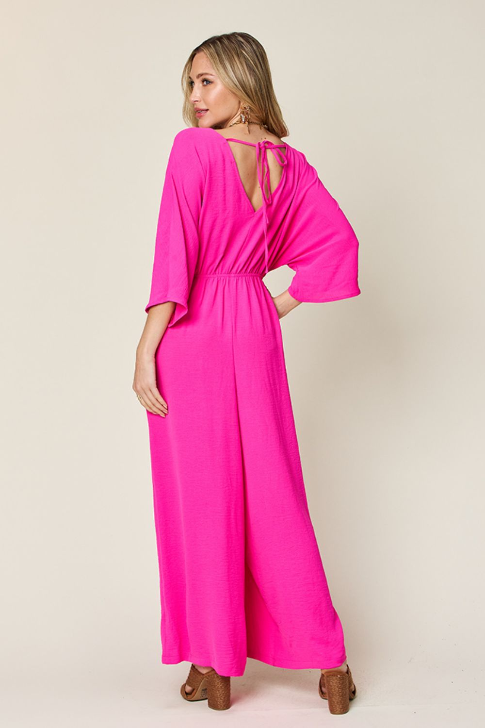 Full Size Half Sleeve Wide Leg Jumpsuit