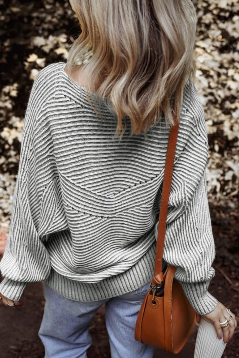 Striped Round Neck Long Sleeve Top