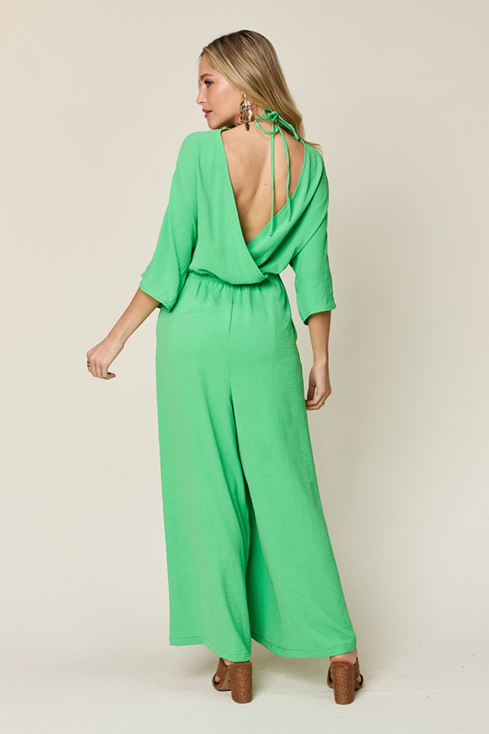 Full Size Half Sleeve Wide Leg Jumpsuit