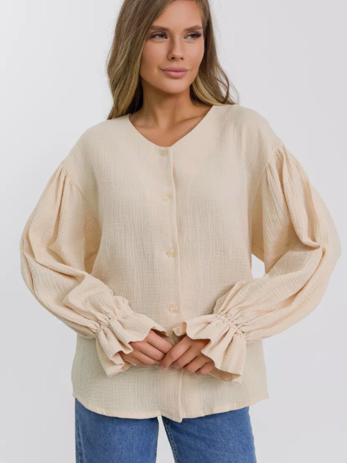 Flounce Sleeve Shirt