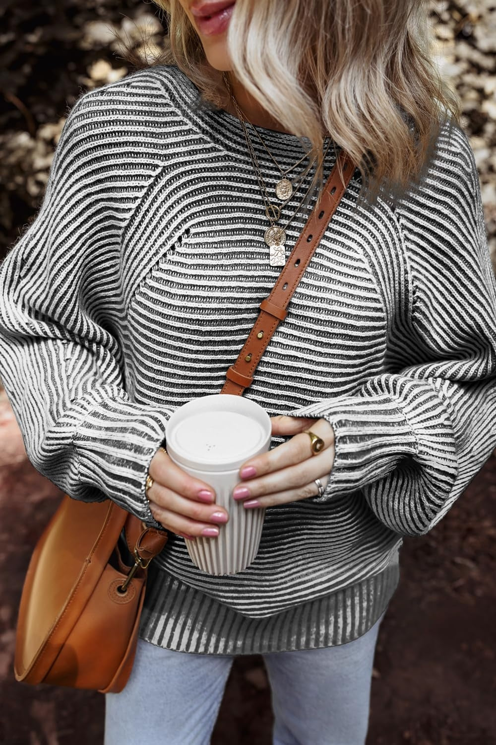 Striped Round Neck Long Sleeve Top