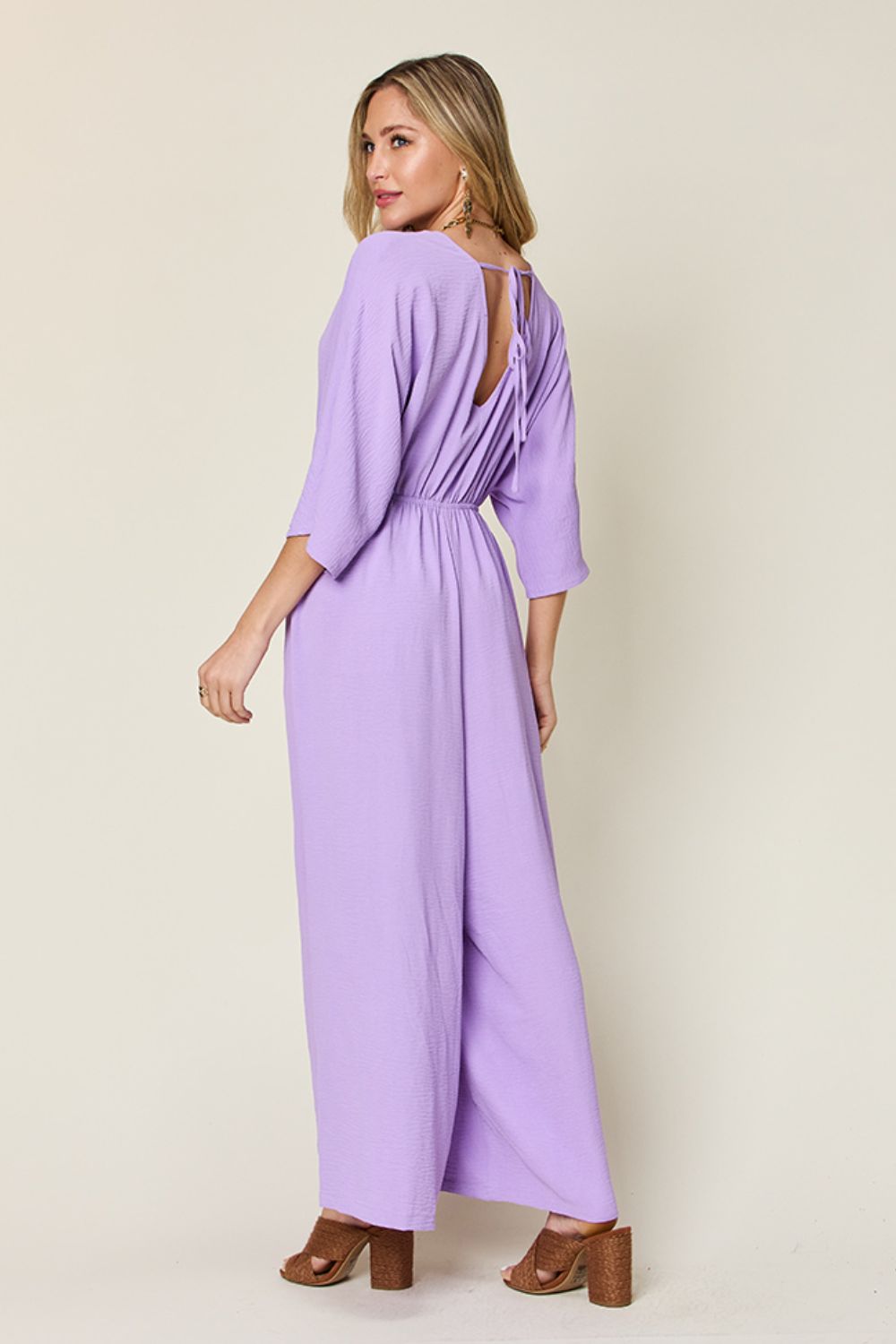 Full Size Half Sleeve Wide Leg Jumpsuit