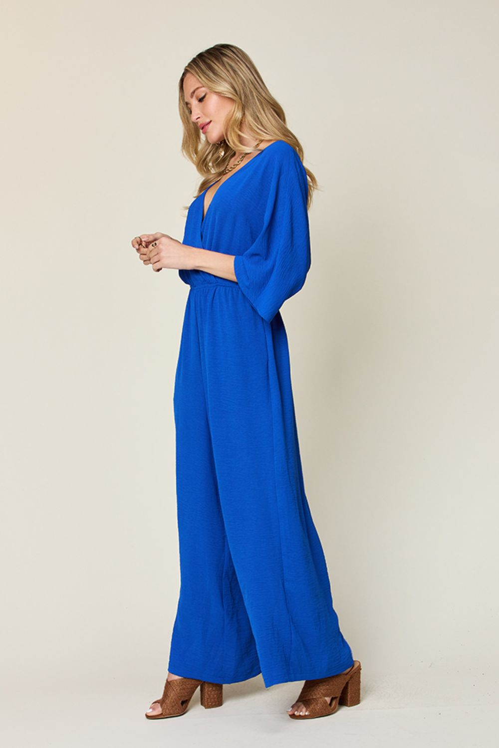 Full Size Half Sleeve Wide Leg Jumpsuit