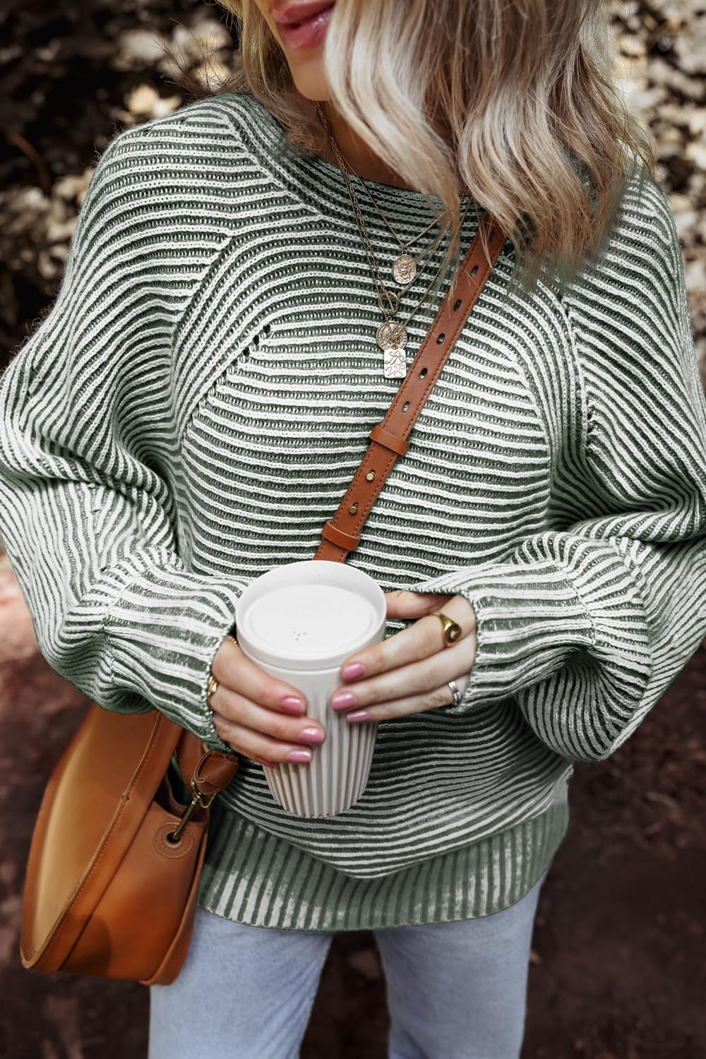 Striped Round Neck Long Sleeve Top