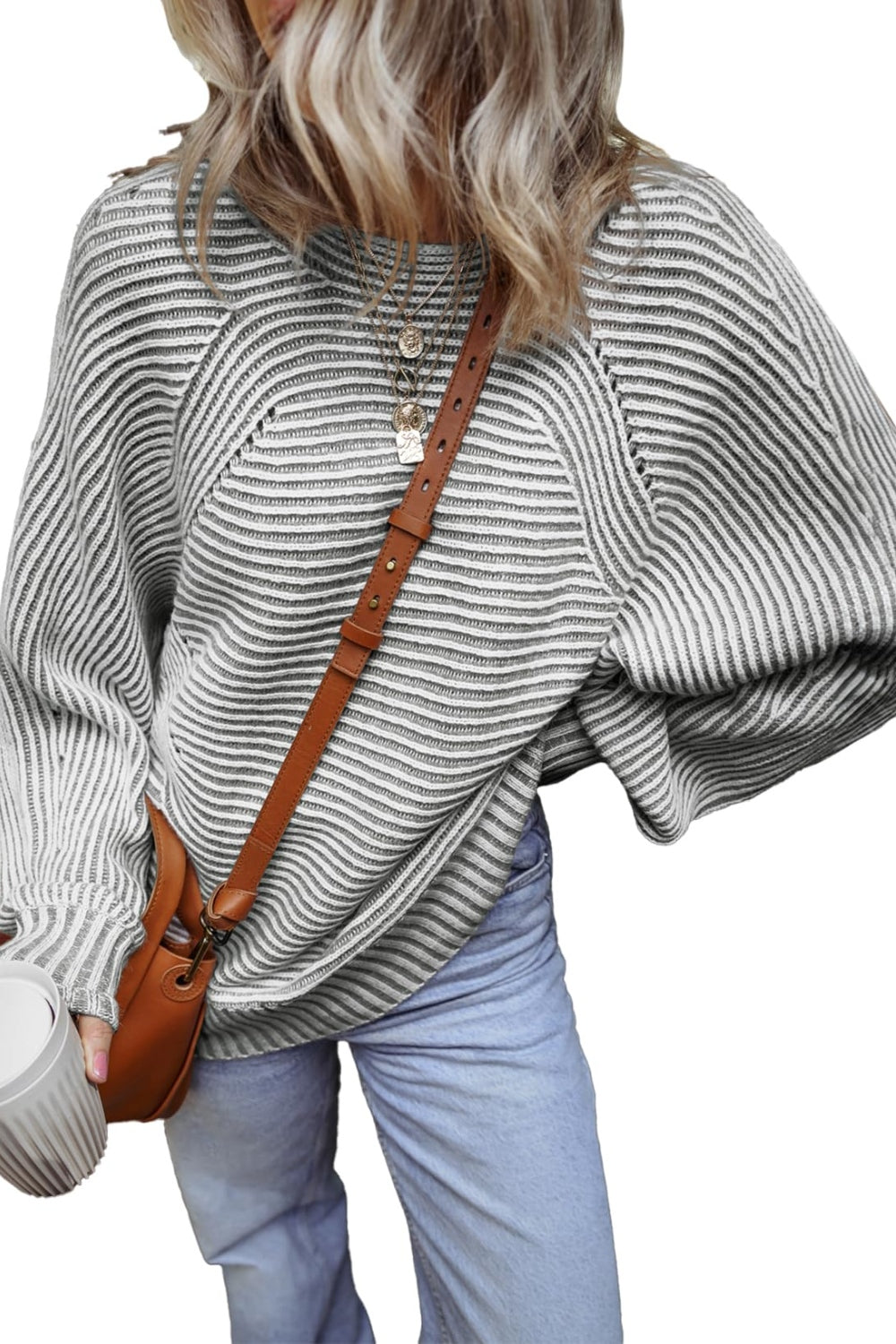 Striped Round Neck Long Sleeve Top