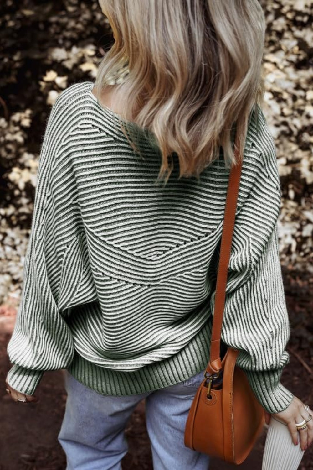 Striped Round Neck Long Sleeve Top