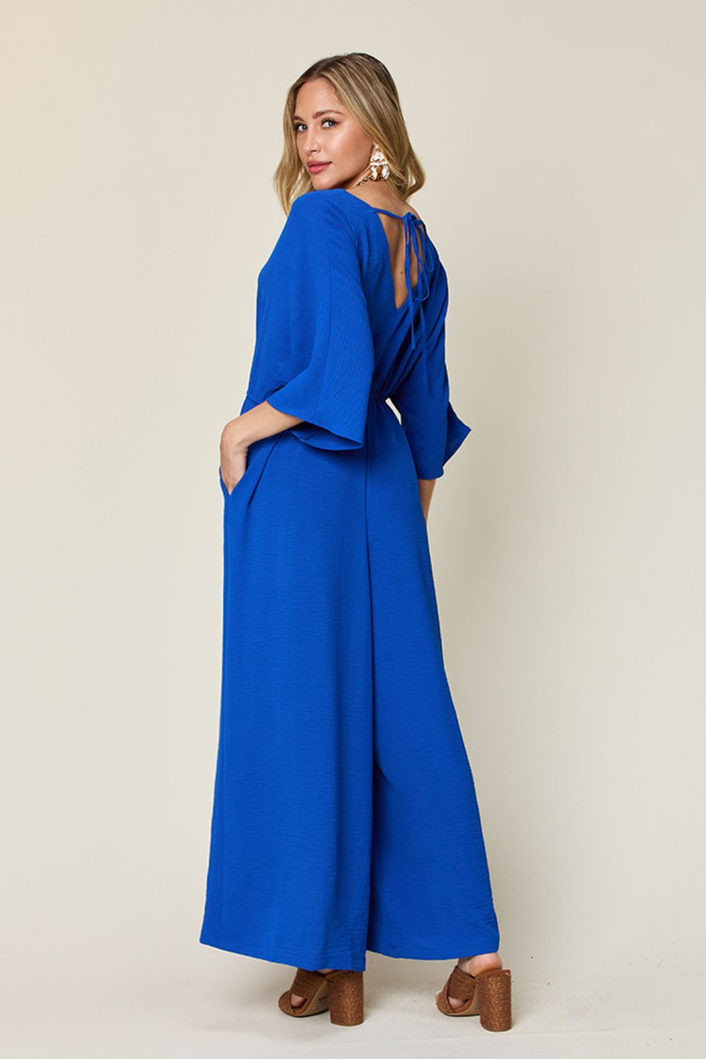 Full Size Half Sleeve Wide Leg Jumpsuit