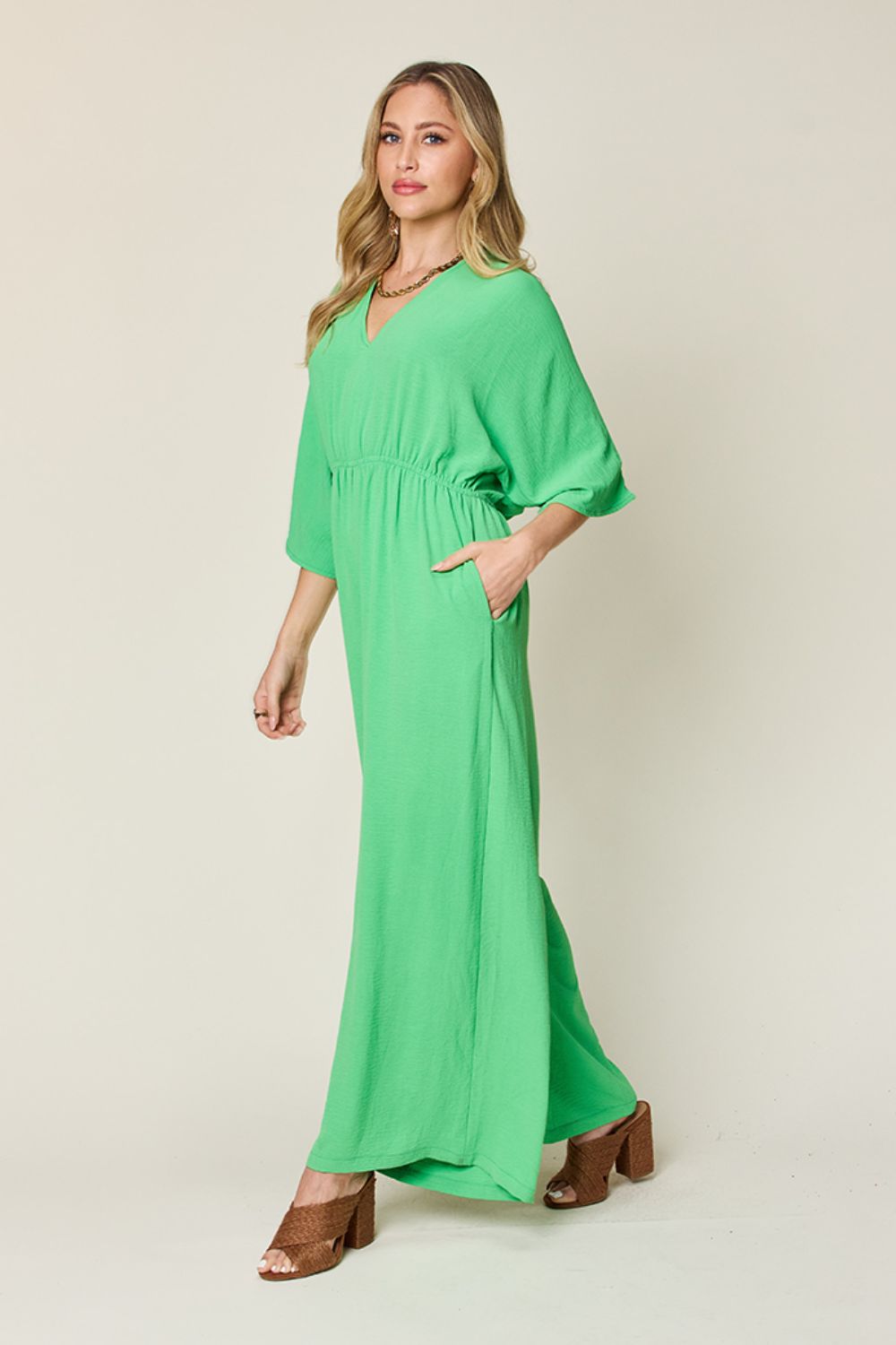 Full Size Half Sleeve Wide Leg Jumpsuit