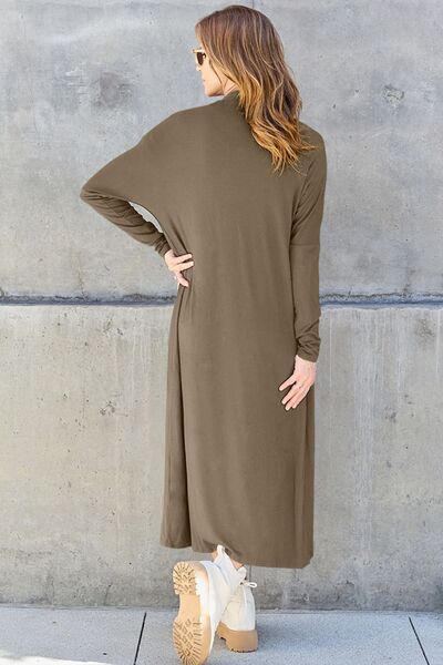 Full Size Open Front Long Sleeve Cover Up