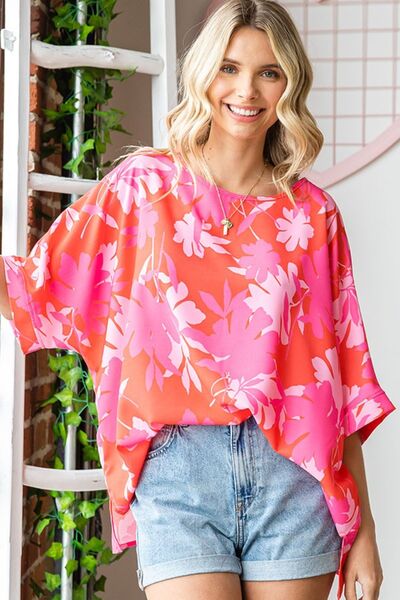 Printed Round Neck Half Sleeve Blouse